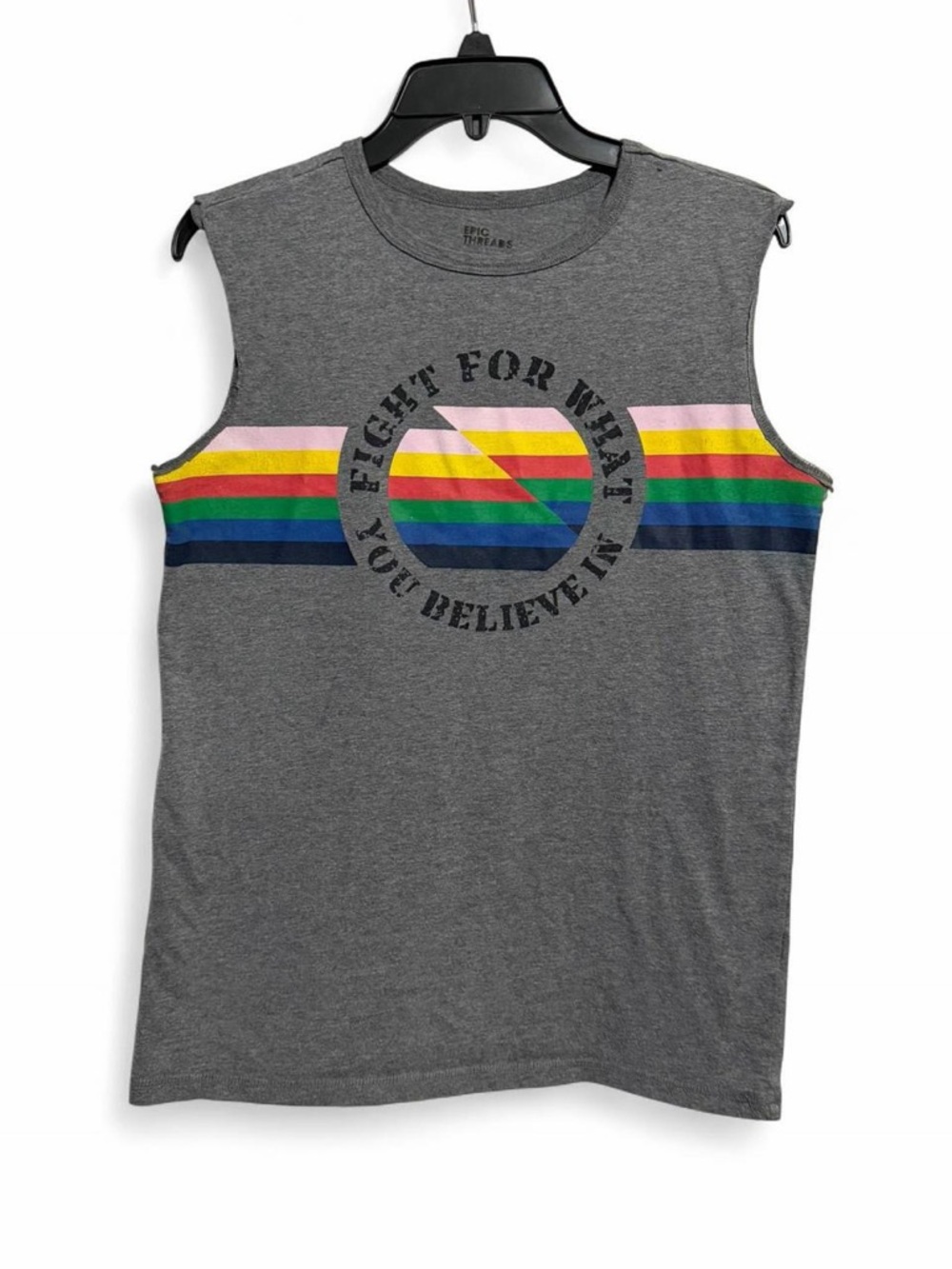 Epic Threads Gray Graphic Tee with Inside Neck Logo